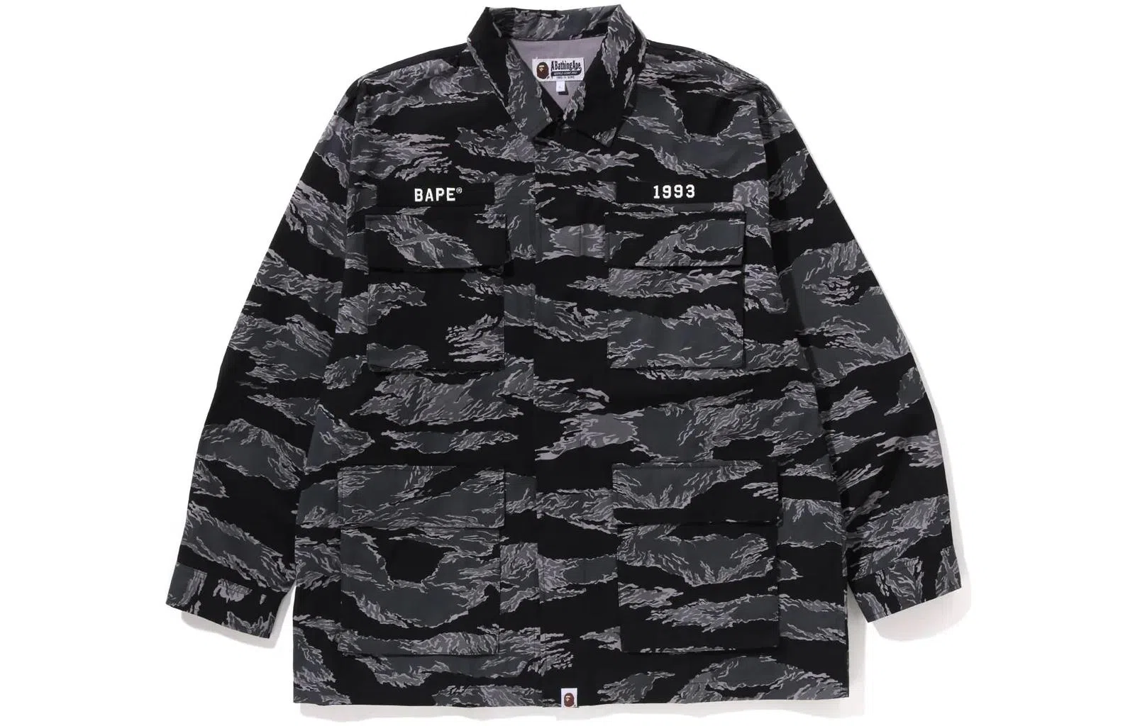 A BATHING APE SS23 Tiger Camo Relaxed Fit Military Shirt