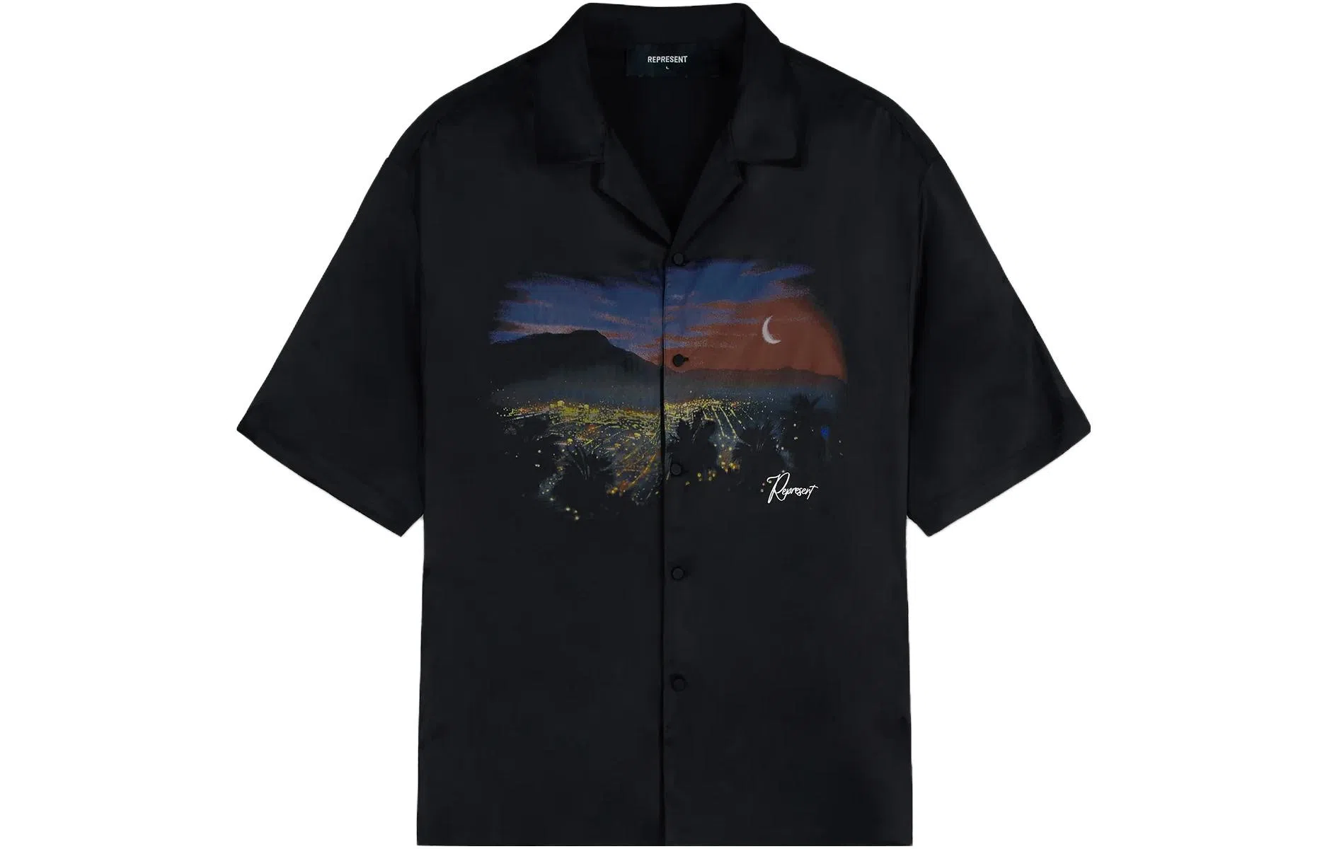 REPRESENT Scenic Letter Print Shirt Black
