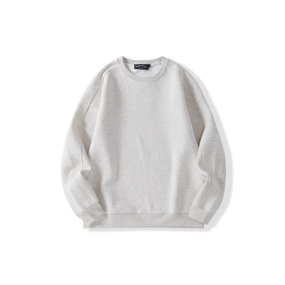 我是大卫 简约纯色基础款宽松圆领卫衣 男女同款