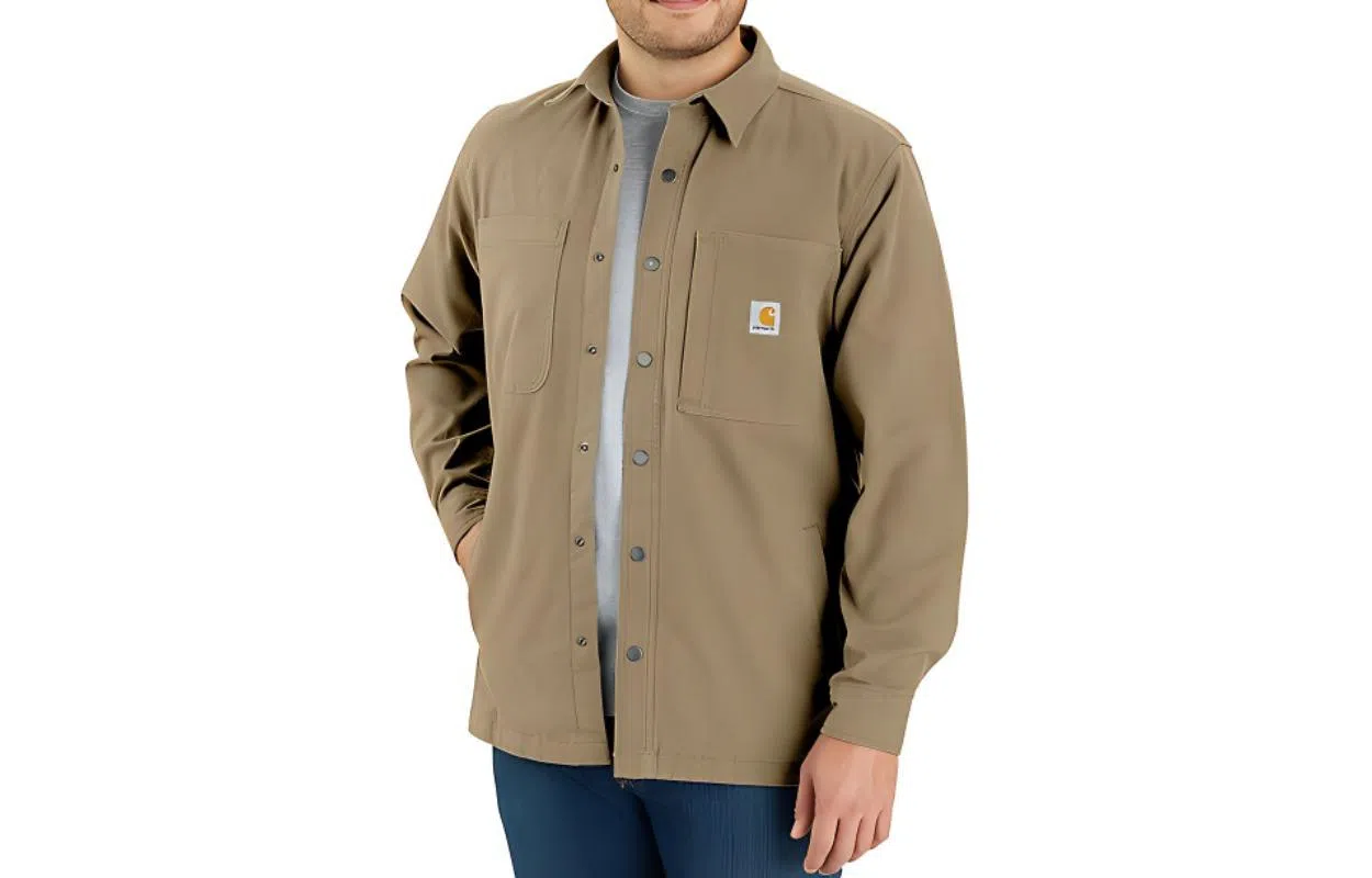 Carhartt 105532 RUGGED FLEX CANVAS FLEECE-LINED SNAP-FRONT SHIRT JAC RELAXED FIT