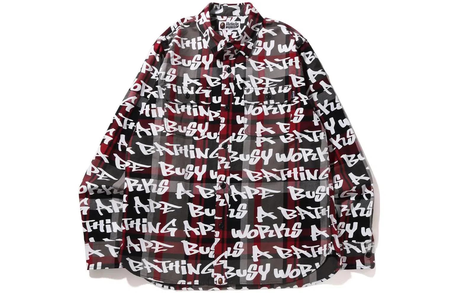 BAPE FW22 Letter Logo Plaid Shirt