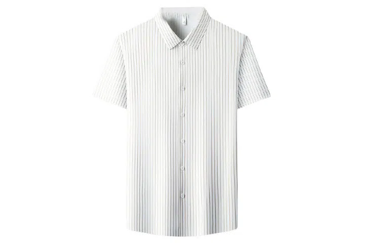 富铤 经典条纹尖领商务短袖衬衫 男款