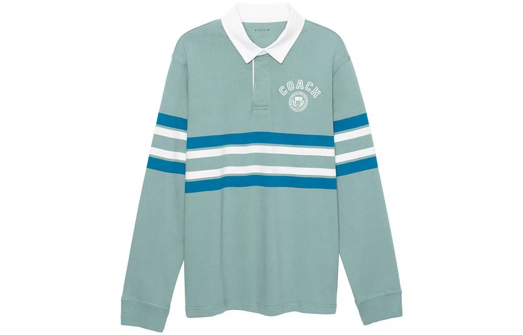 COACH SS23 Striped Logo Polo