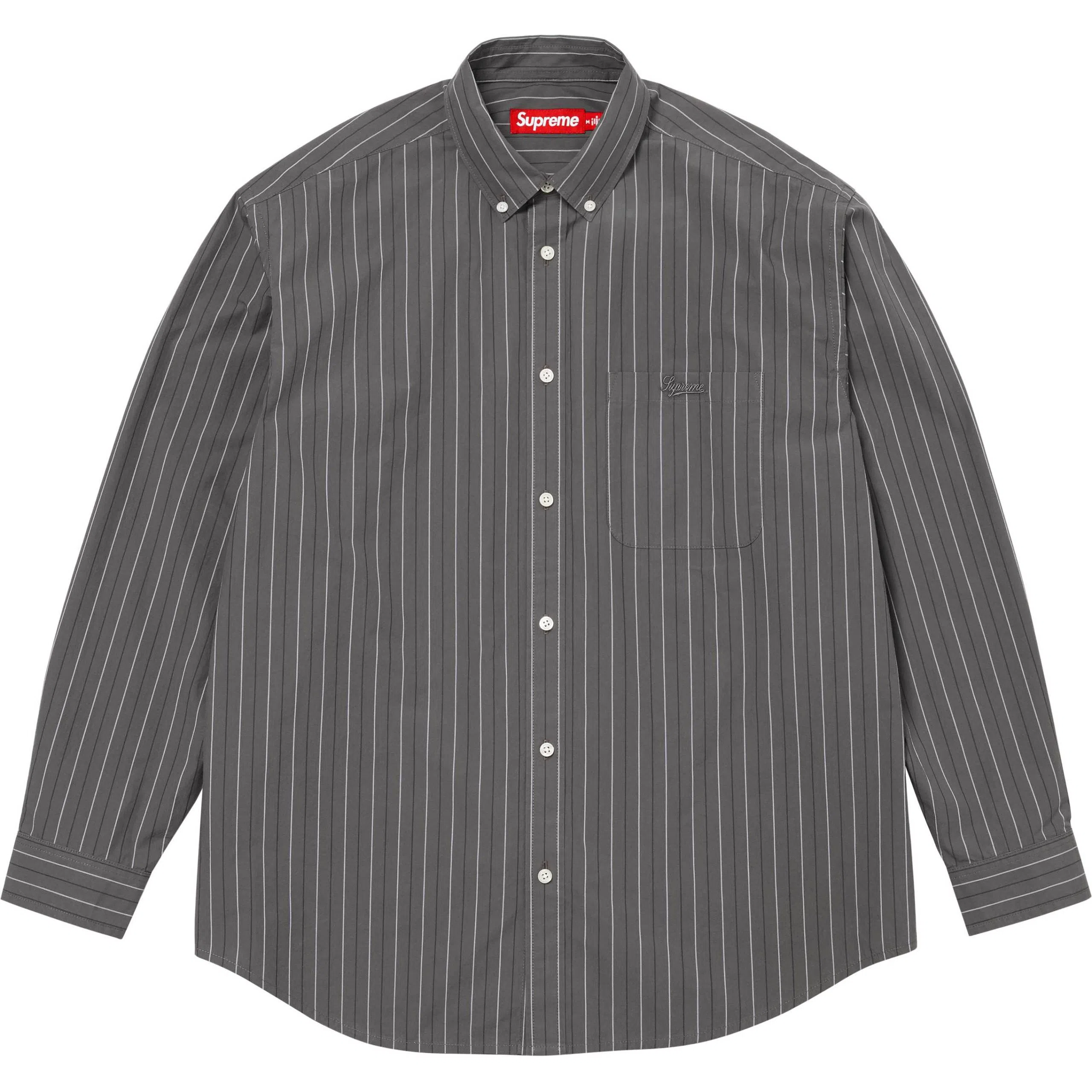 Supreme FW24 WEEK7 Loose Fit Stripe Shirt Logo