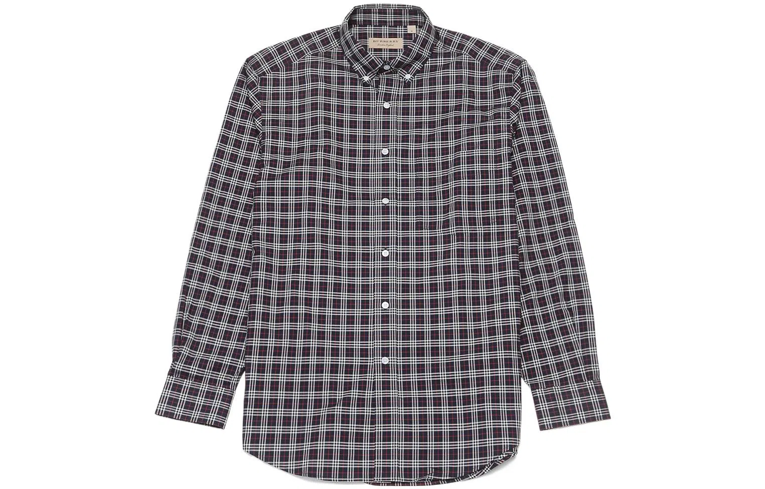 Burberry Check Long Sleeve Shirt Navy