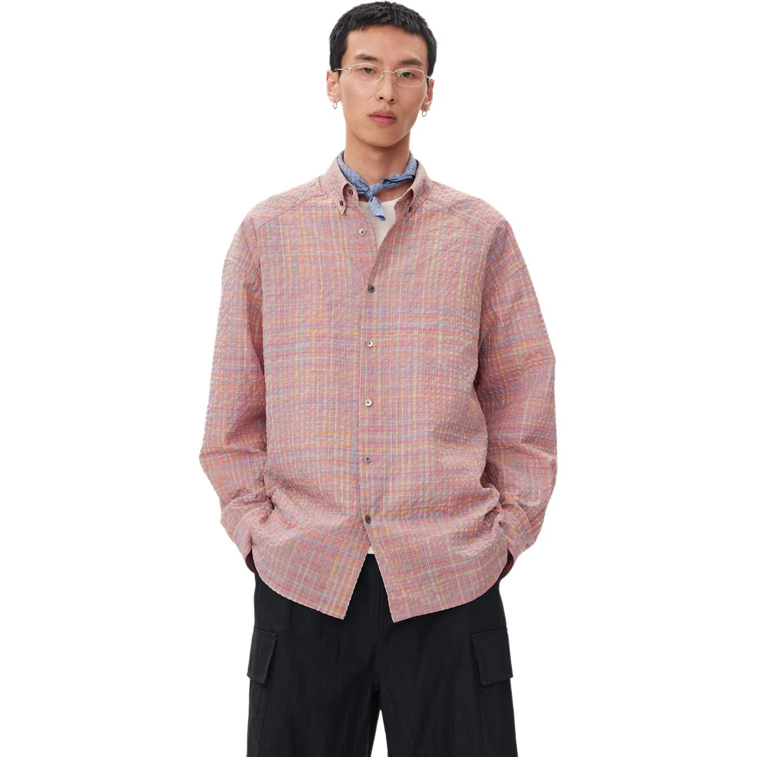 COMMON SCENTS Plaid Loose Fit Shirt