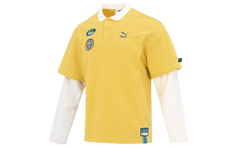 PUMA Team Badge Polo Longsleeve Yellow