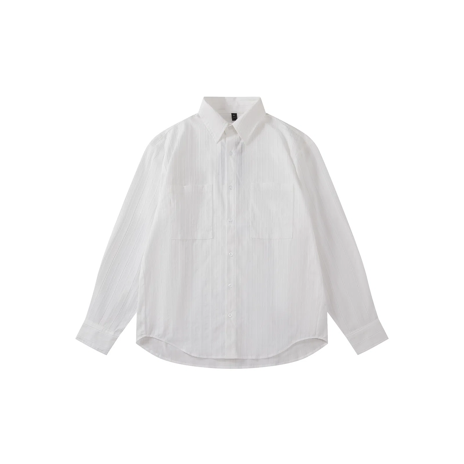 我是大卫 纯色条纹高级感宽松百搭大口袋设计氛围感长袖衬衫 男女同款