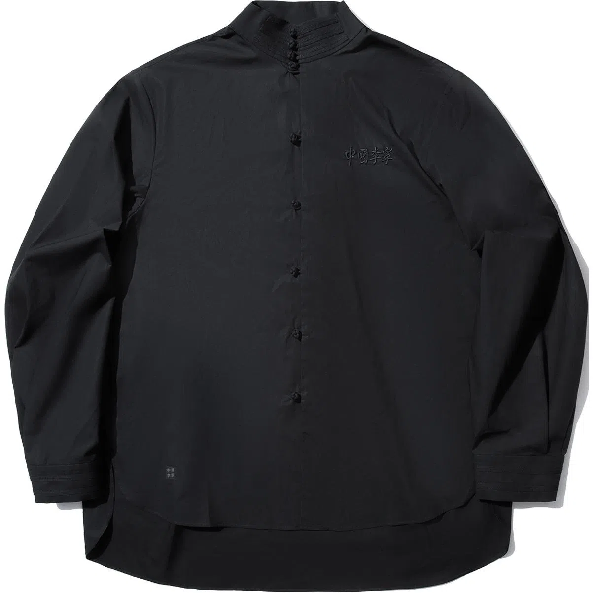 中国李宁 潮流运动系列 宽松休闲舒适立领长袖衬衫 男女同款 黑色