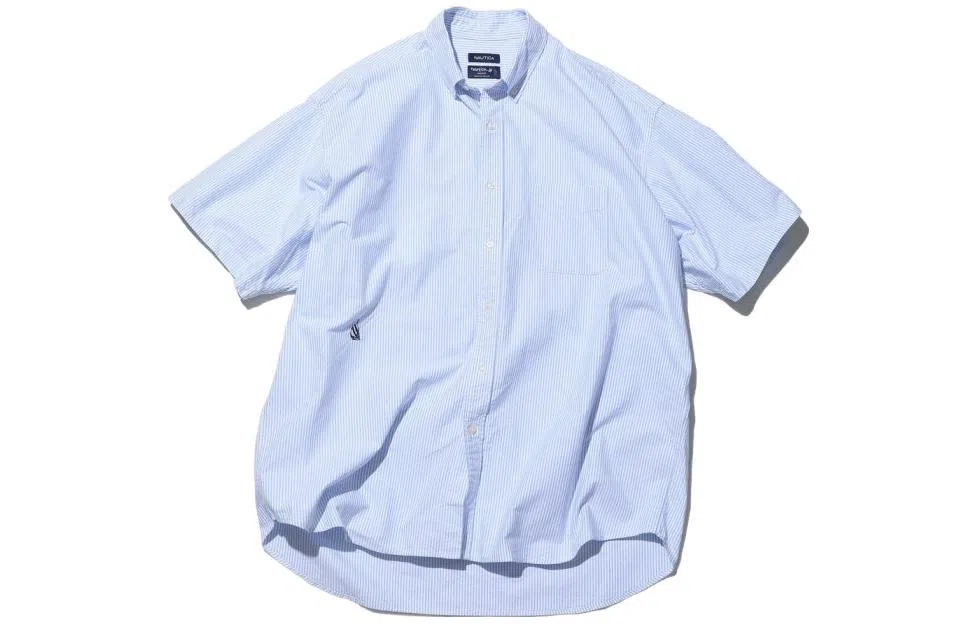 NAUTICA JAPAN Oxford Stripe BD SS Shirt SS22 Logo