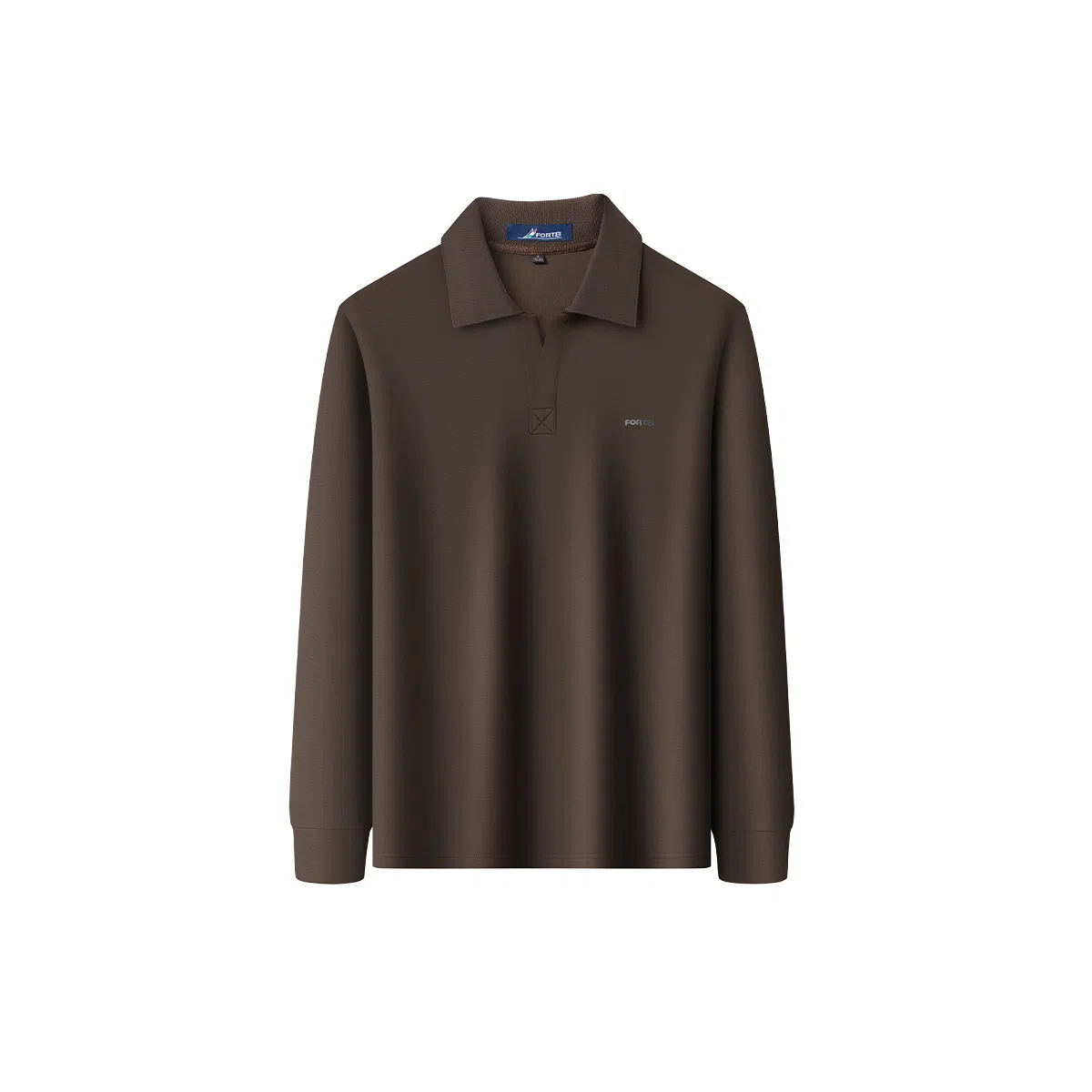 富铤 纯色针织翻领弹力长袖卫衣 男款