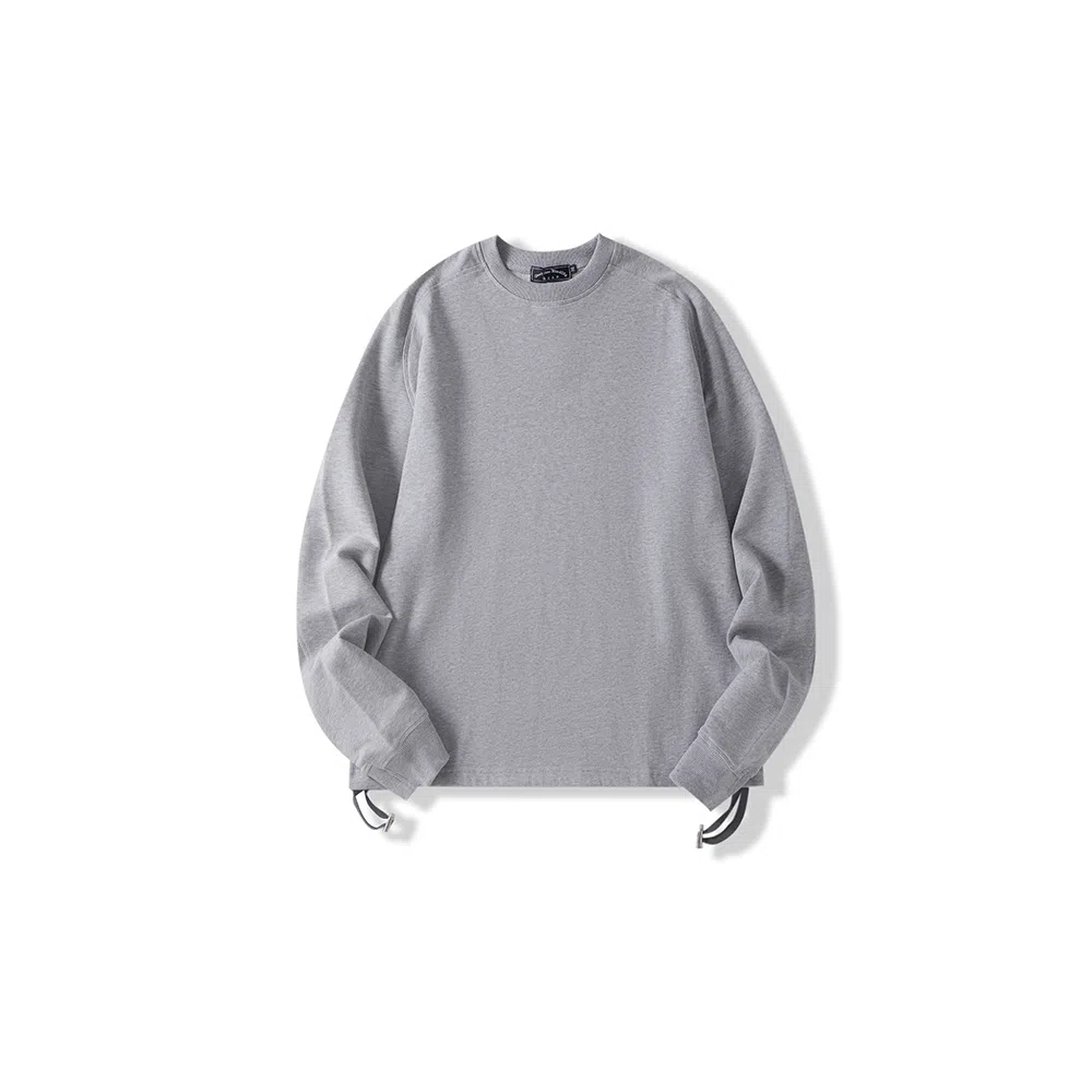 我是大卫 纯色基础款圆领落肩套头休闲卫衣 男女同款