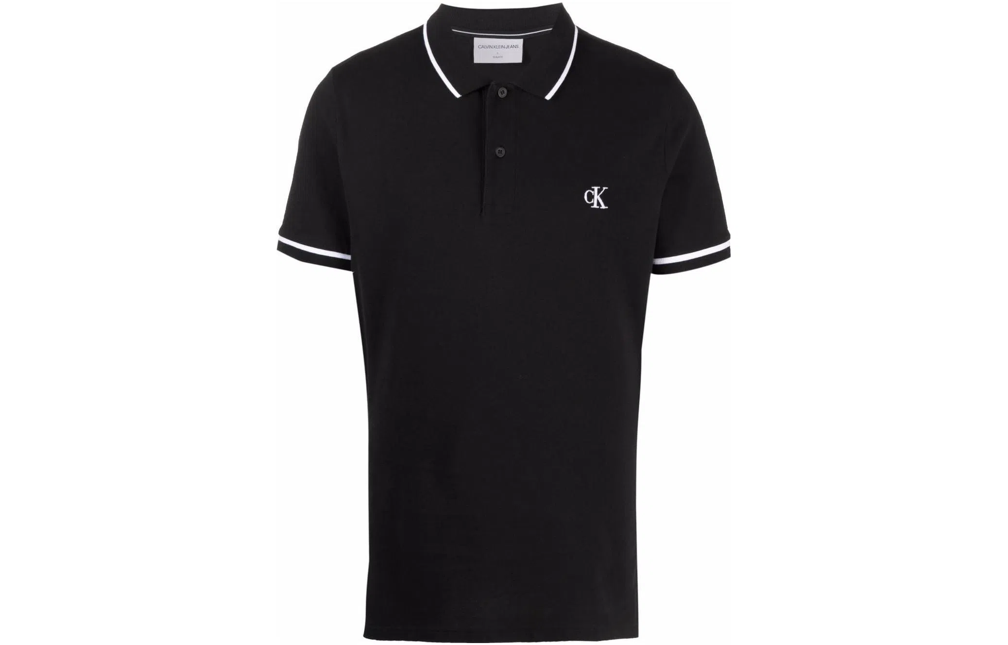 Calvin Klein Logo Embroidered Polo Shirt Black