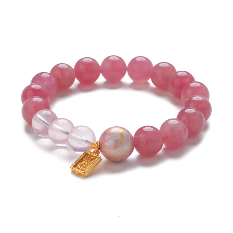 凤凰涅磐 红藤杖 粉水晶 手串 女款