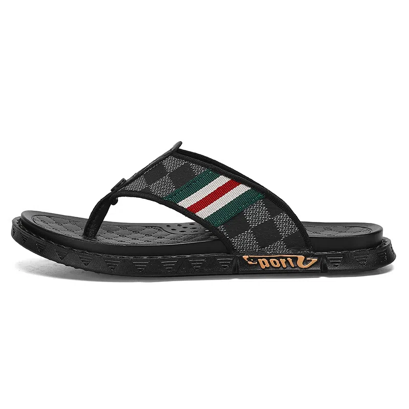 潮泽 百搭速干休闲通勤 橡胶底 车缝线 防磨人字拖鞋 男款