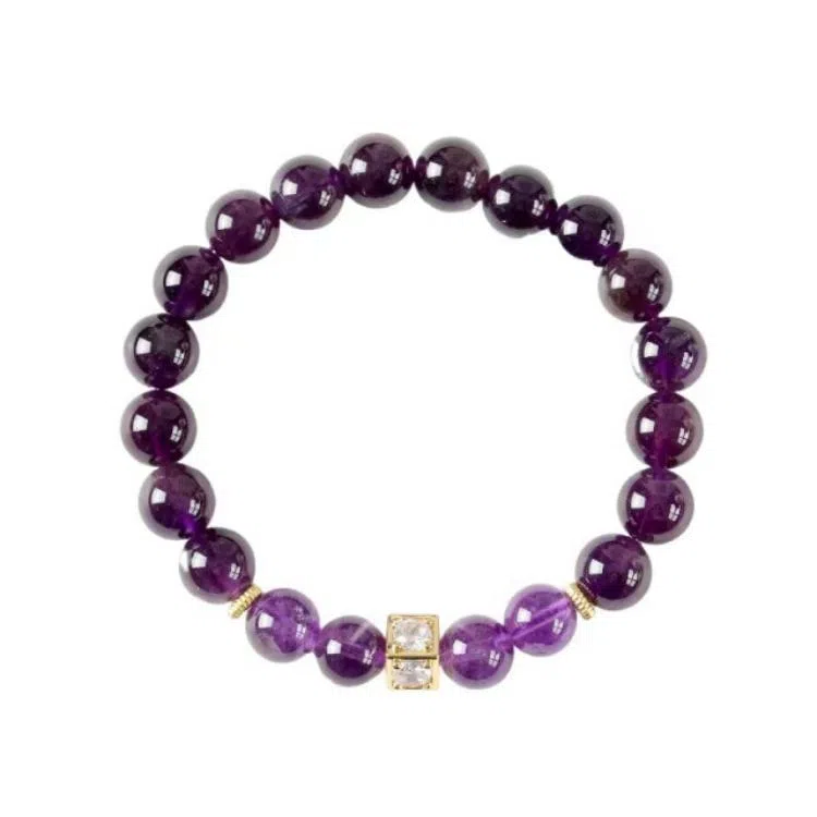 【紫定能成】 指尖瑰宝 紫气东来时来运转日进斗金招财进宝吉星高照成功上岸平安健康#好运天然 紫水晶 手串 男女同款情侣款