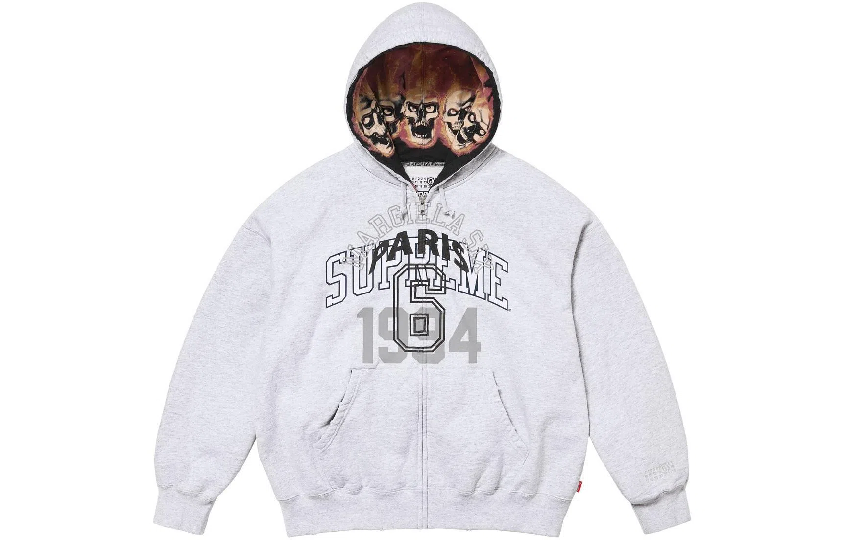 Supreme x MM6 Maison Margiela Zip Up Hooded Sweatshirt