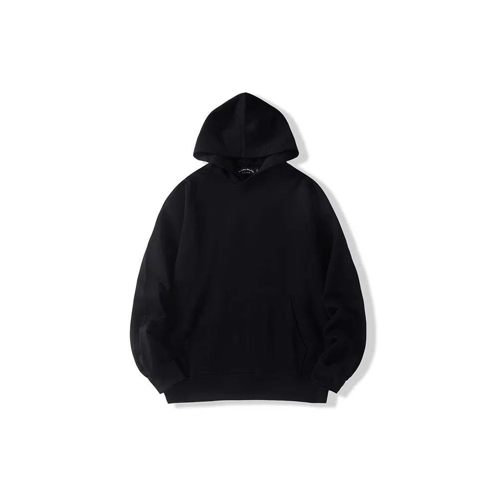 我是大卫 基础简约纯色重磅休闲落肩连帽休闲卫衣 男女同款