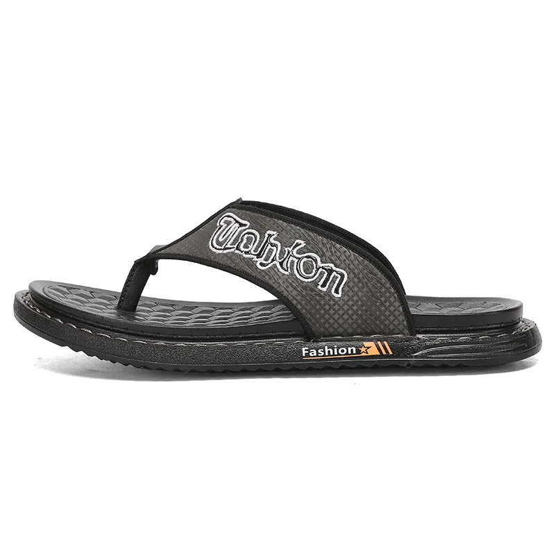 潮泽 简约百搭 车缝线 速干人字拖鞋 男款