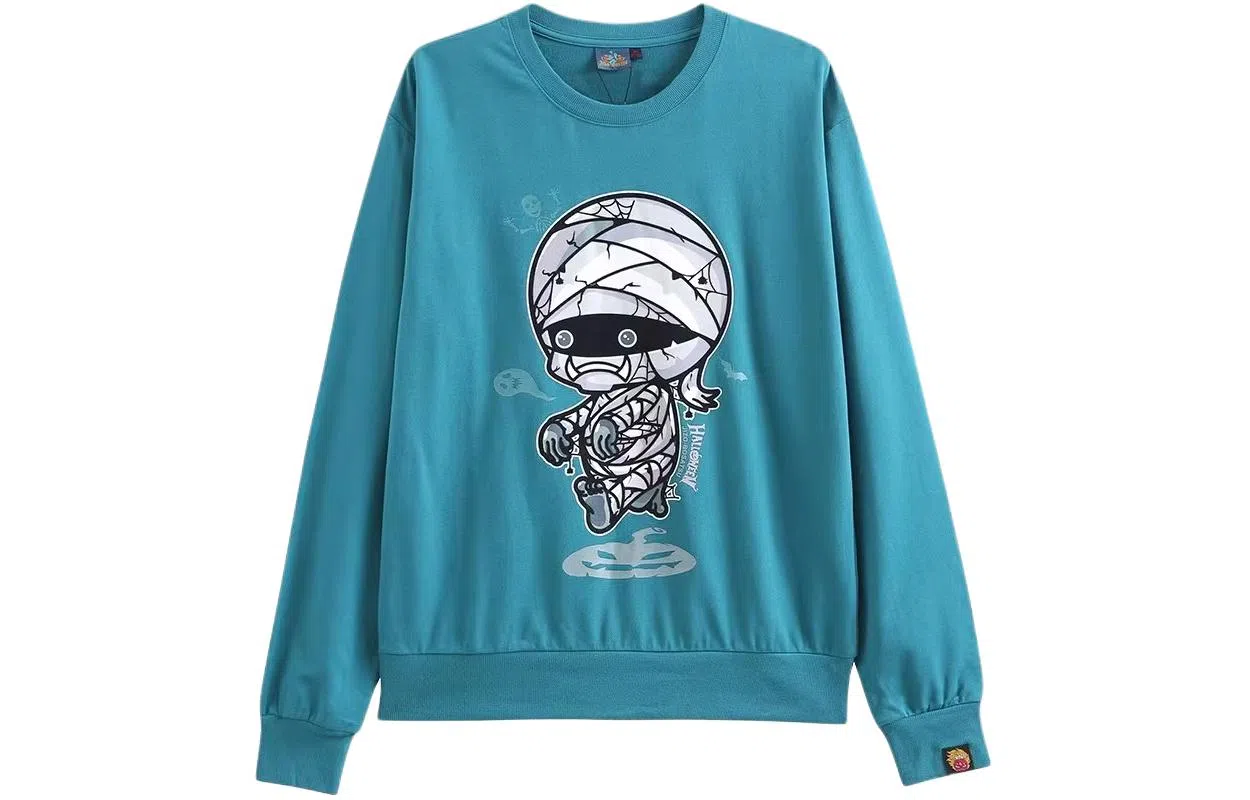 鬼洗 圆领印花长袖合身卫衣 男款