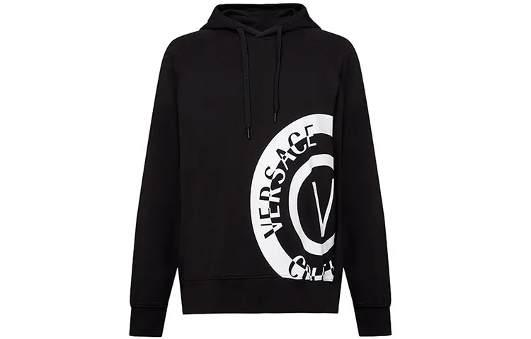 Versace Jeans Couture SS24 Letter Logo Hoodie Black