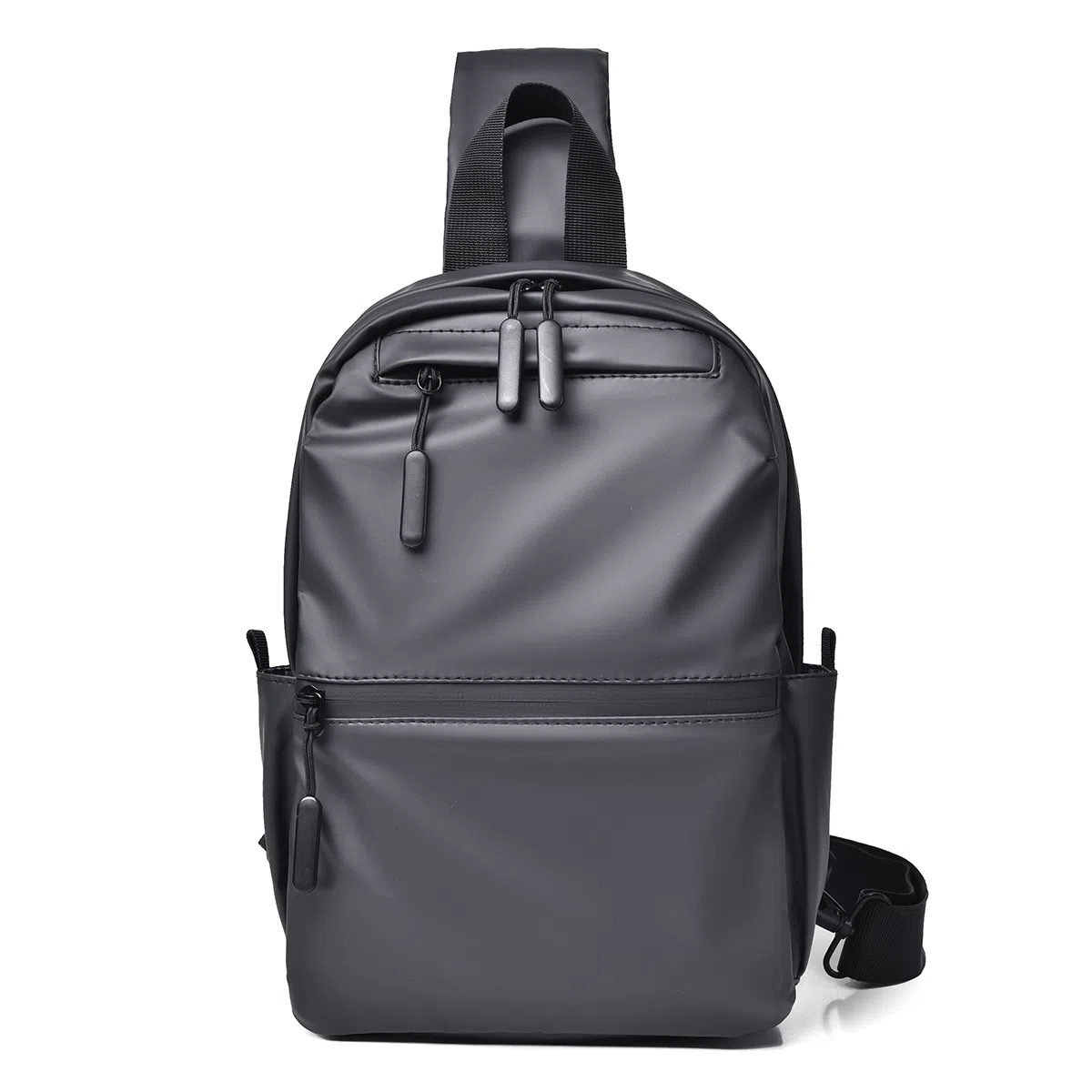 彤彤兔 时尚潮流高级感多功能简约防水 牛津布 斜挎包胸包 男款 灰色/黑色