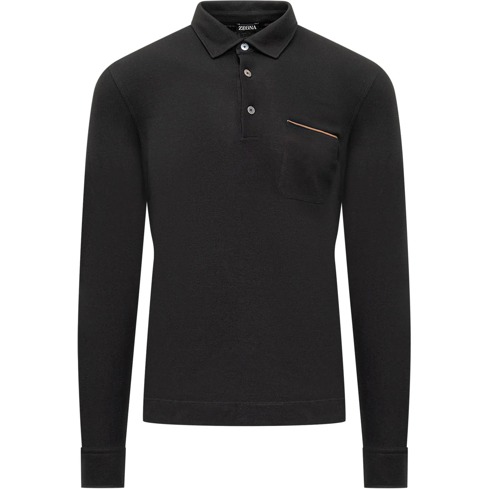 Zegna Long Sleeve Polo Black
