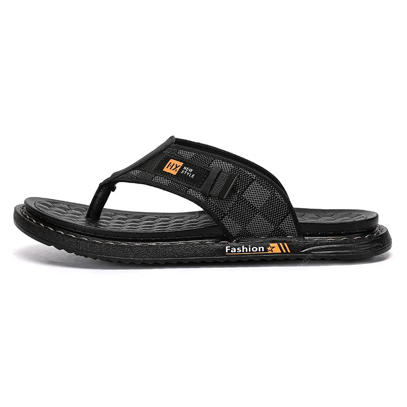 潮泽 时尚潮流经典 防磨人字拖鞋 男款