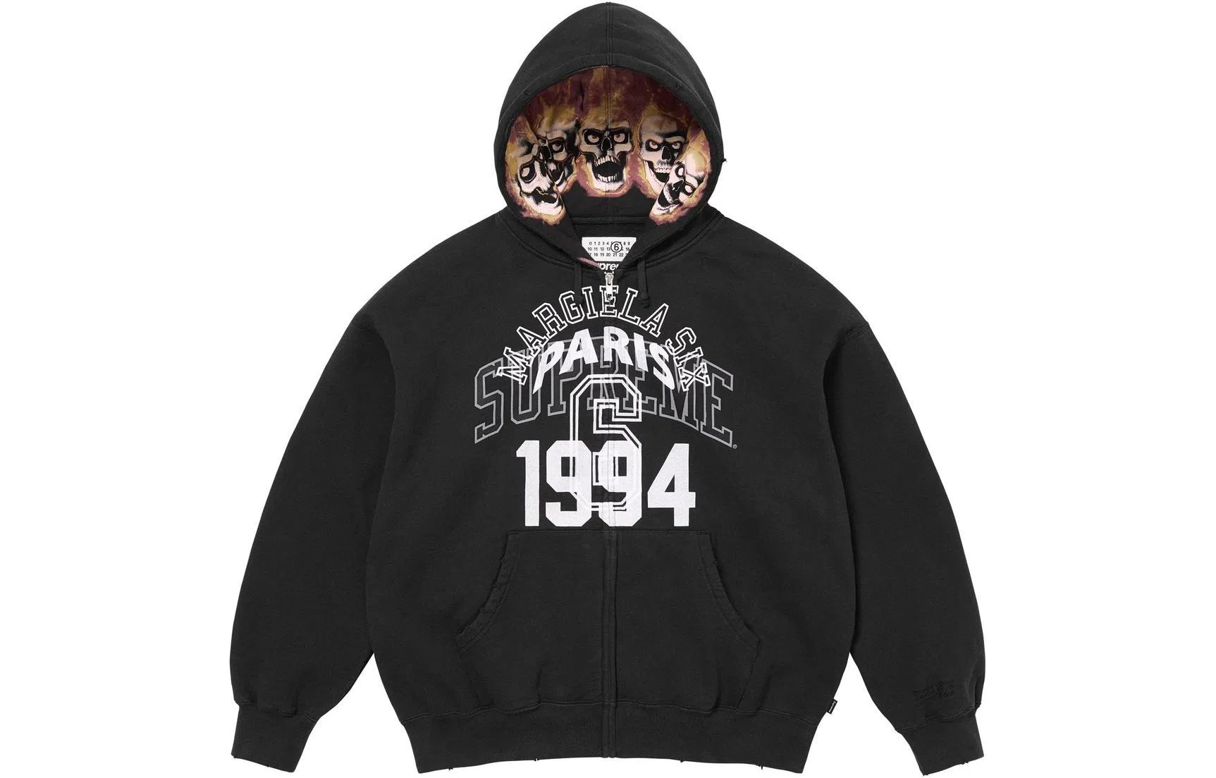 Supreme x MM6 Maison Margiela Zip Up Hooded Sweatshirt