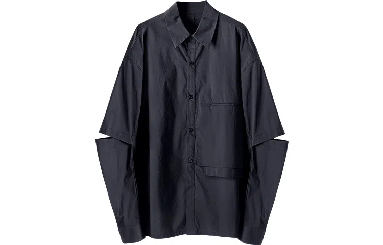 Huanzhe Deconstructed Oversized Black Shirt