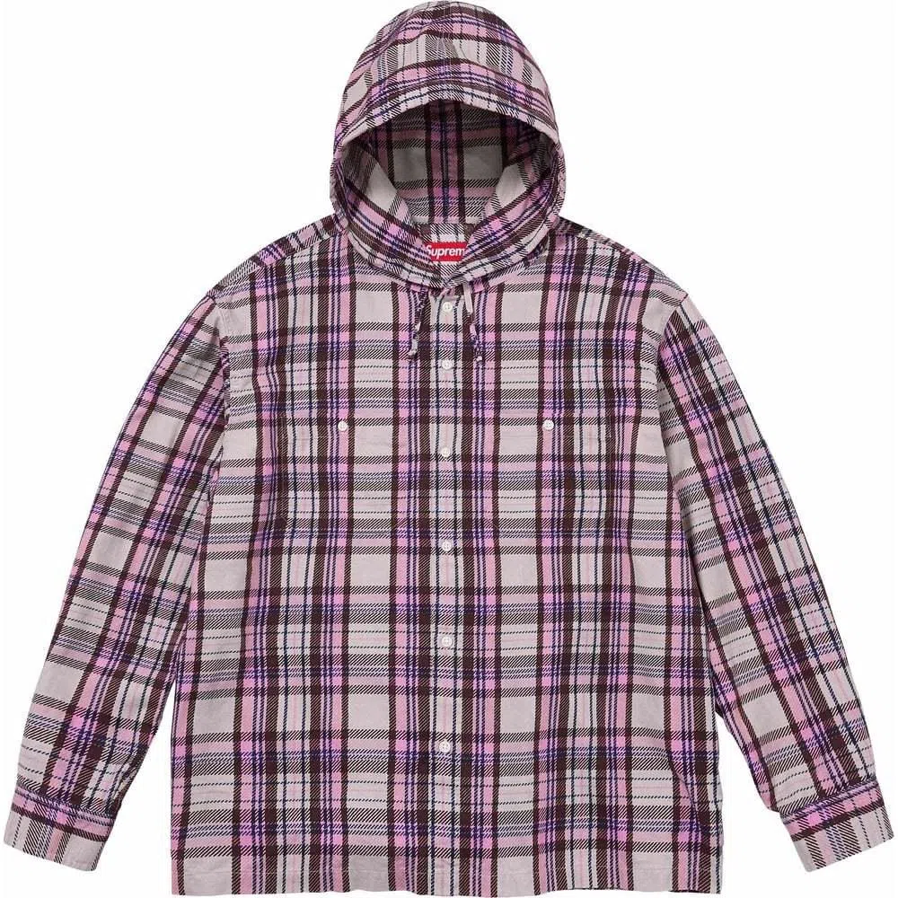 Supreme SS24 WEEK12 PRINTED HOODED FLANNEL SHIRT