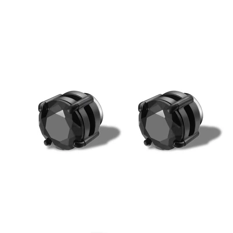 B&Z Magnetic Sparkle Earrings Silver Black
