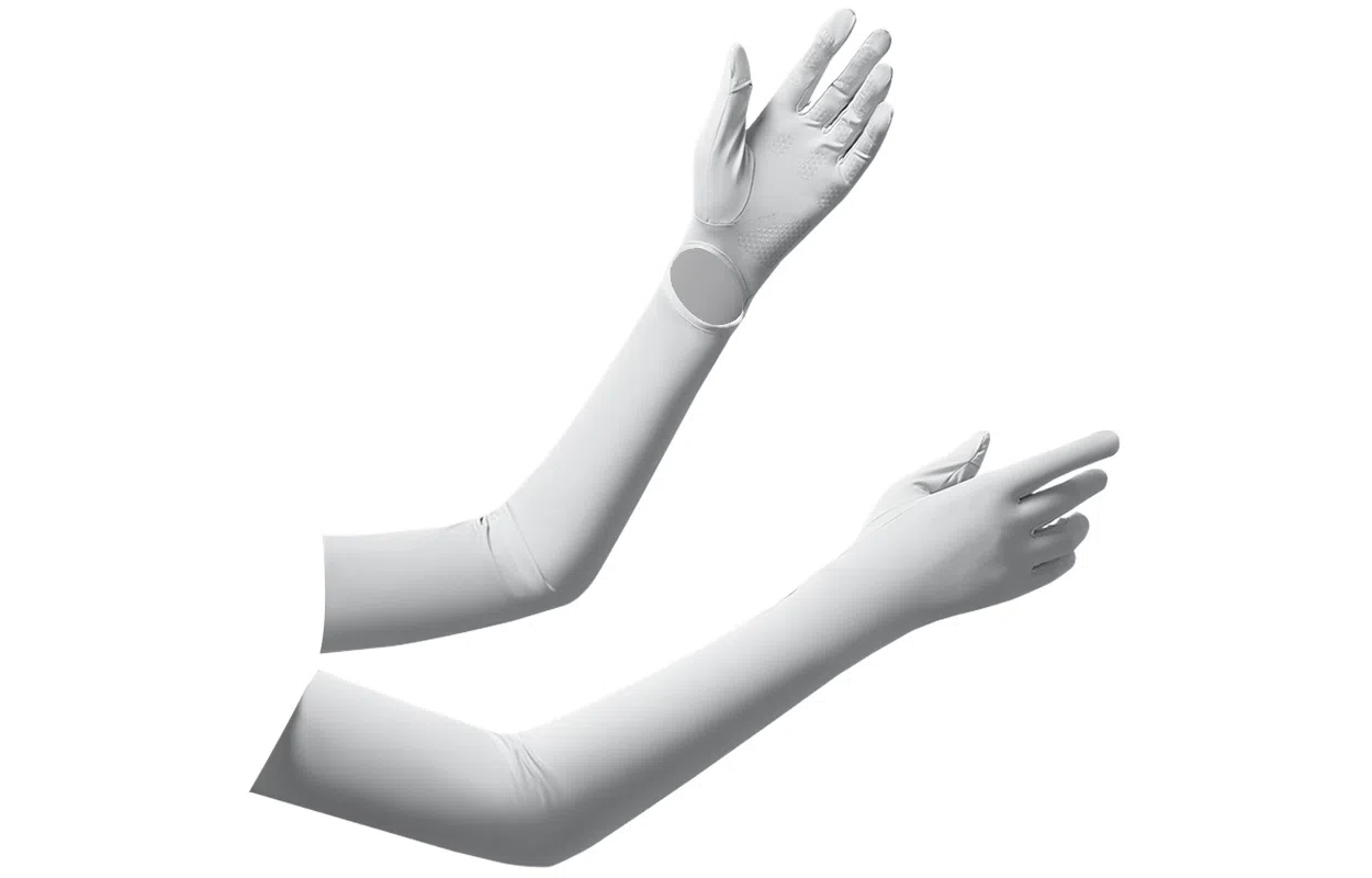 优幽兰 时尚百搭防紫外线车防滑触屏加长防紫外线一体户外运动开车必备 腈纶 防晒袖 男女同款情侣款