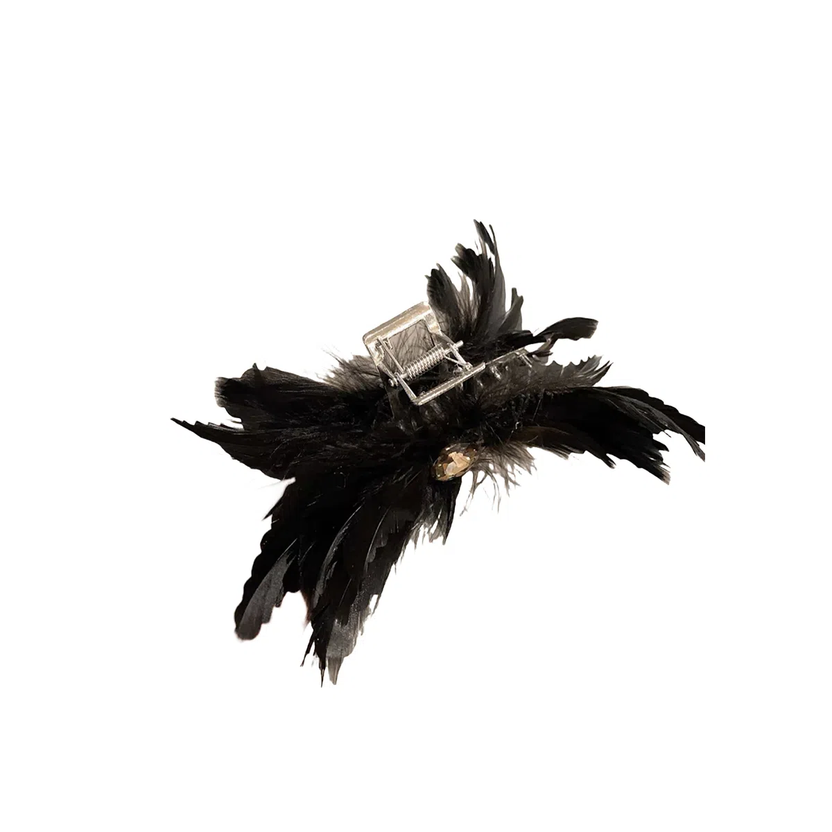 贯古今 钻羽毛大号小众设计感后脑勺盘发 合金 发夹 女款