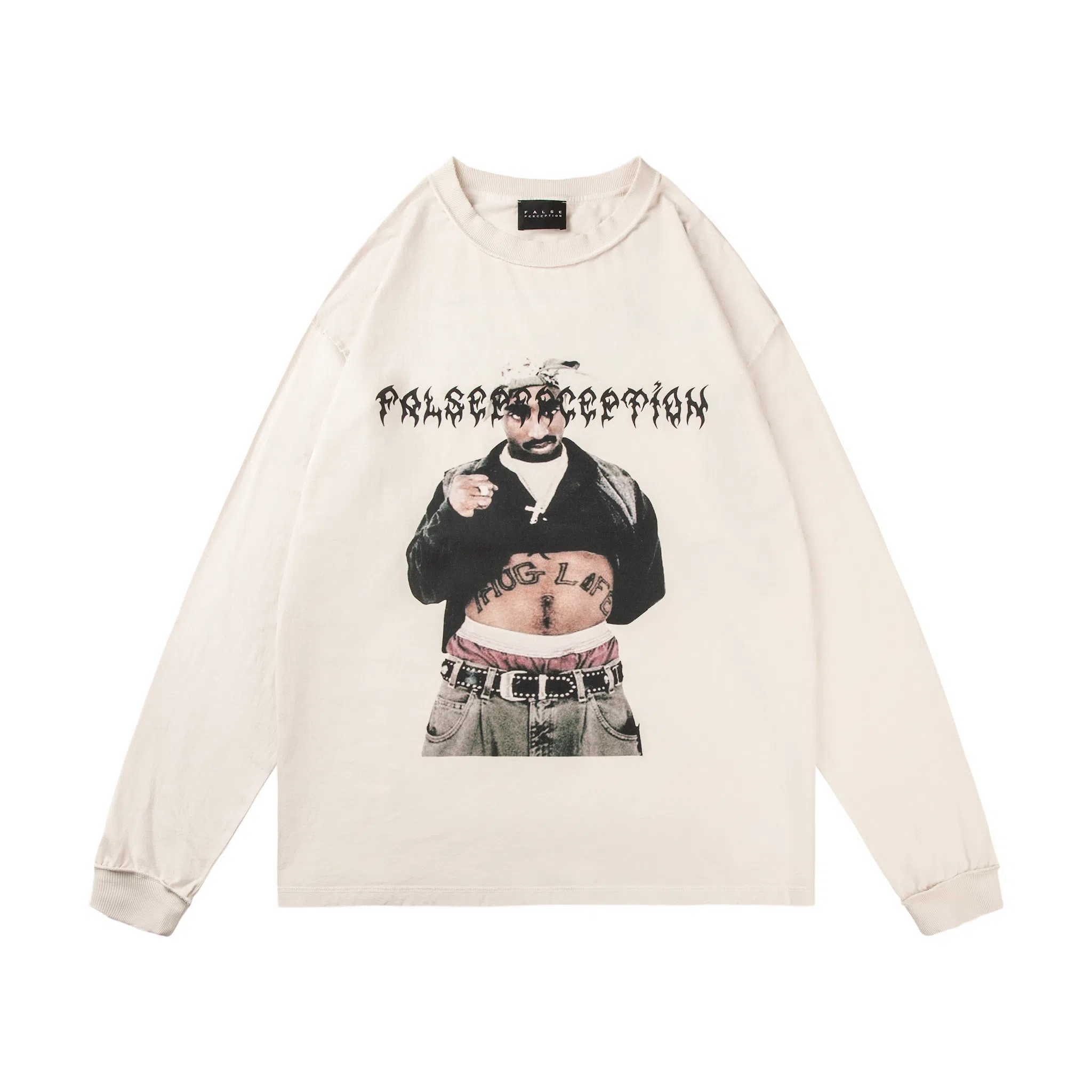 False Perception 2pac Vintage Wash Sweatshirt
