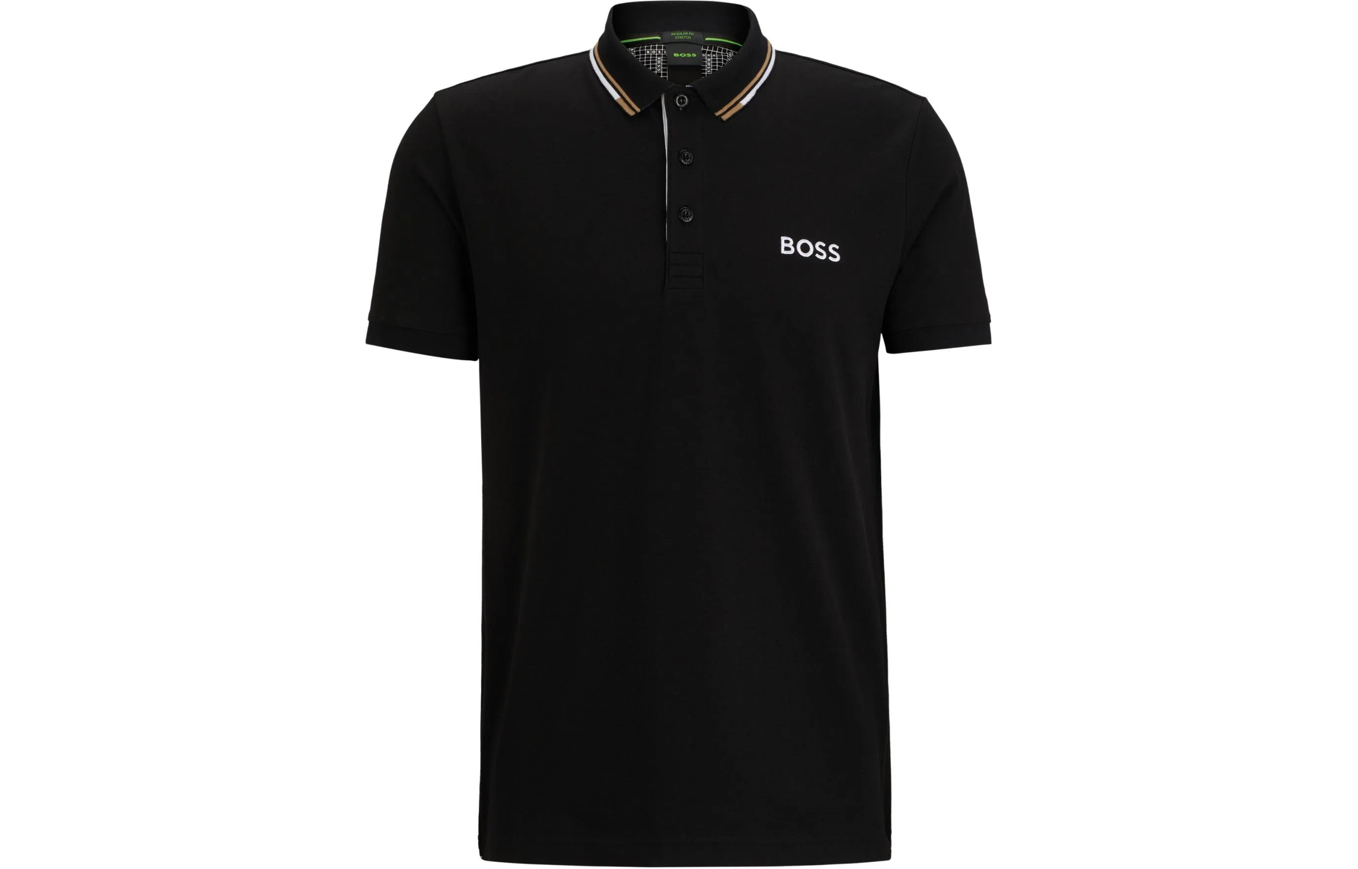 HUGO BOSS SS24 Cotton Blend Polo Shirt With Contrast Logos Polo