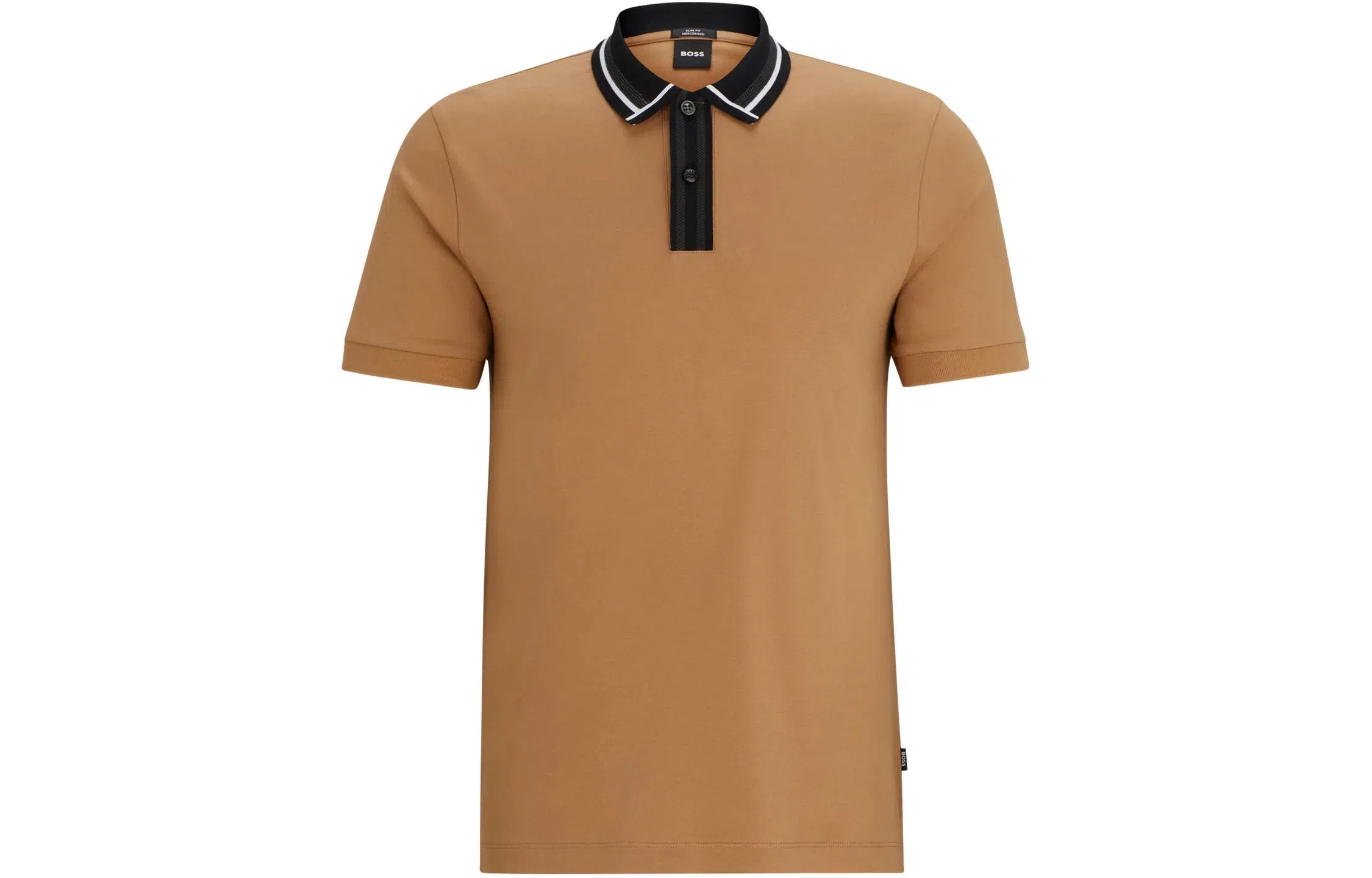 HUGO BOSS Mercerised-Cotton Slim-Fit Polo Shirt With Contrast Stripes Polo
