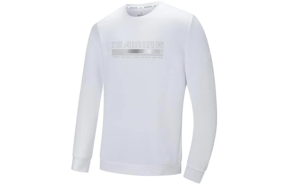 特步 综训系列 字母印花套头圆领长袖卫衣 男款