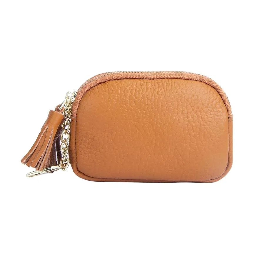 彤彤兔 双拉链钥匙环硬币收纳包 牛皮 零钱包 迷你 女款 多色