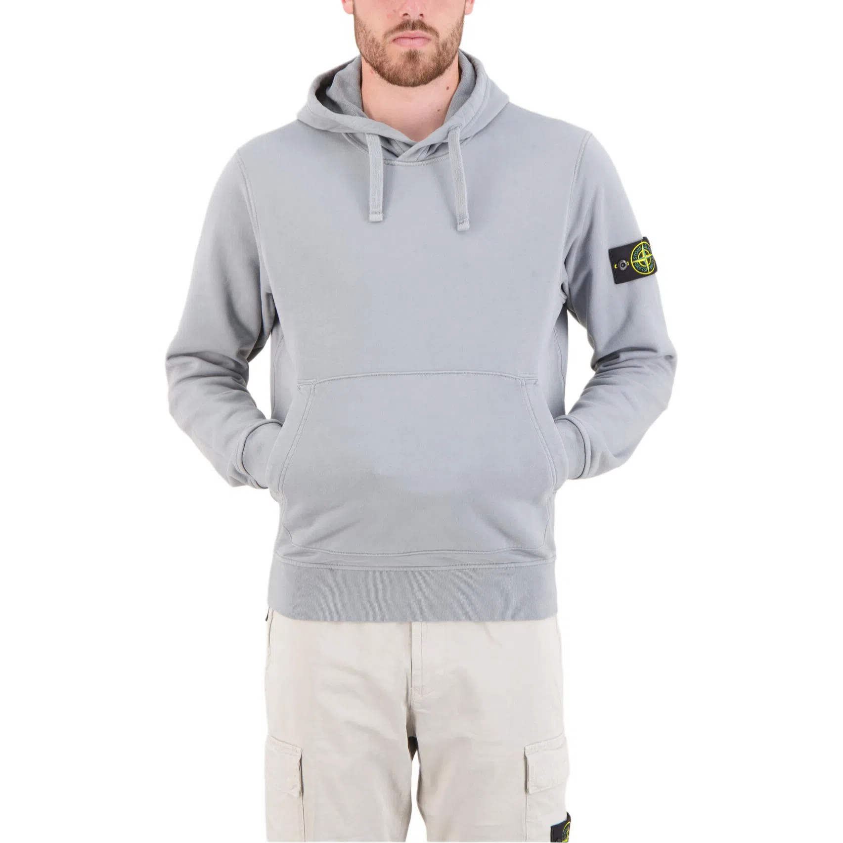 Stone Island Logo Badge Hoodie Green