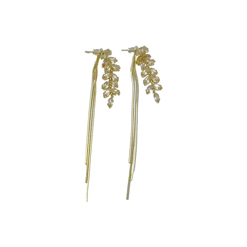 双生恋 穗穗顺意 麦穗流苏长款小众设计感百搭时尚精致日常通勤约会轻奢高级感 铜合金 耳环 女款