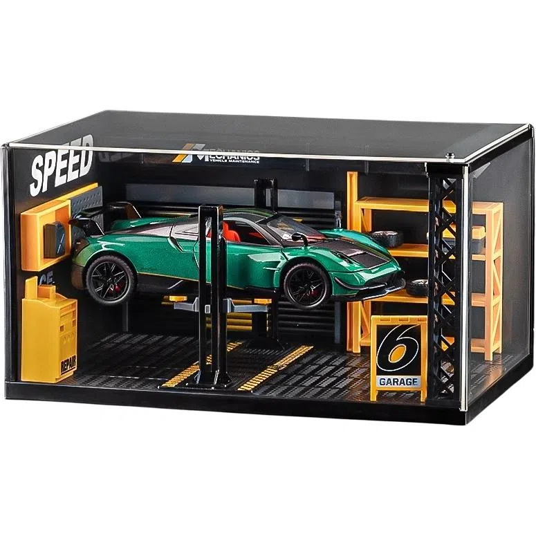 星星科教 帕加尼花雅合金超跑车模收藏 维修车间场景展示摆件 成品模型