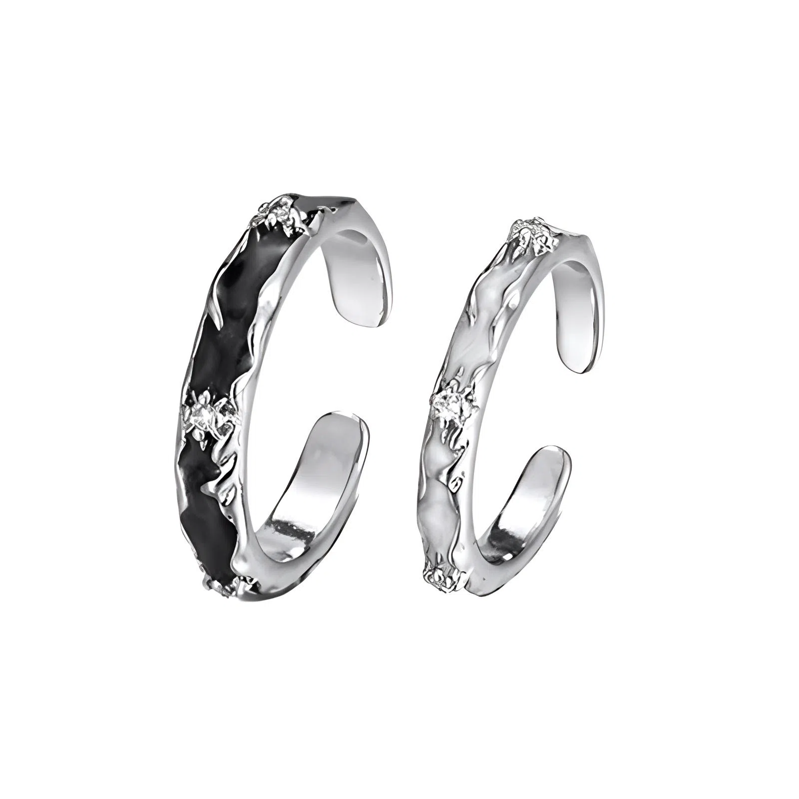 豫银 曲线倩影 • 流光溢彩系列多层加厚电镀铜质 铜镀银 戒指 男女同款情侣款