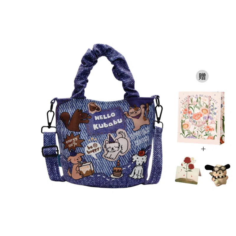 捷朗仕 休闲百搭卡通狗狗 布 手提包 女款 多色