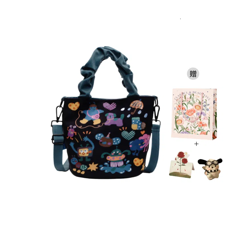 捷朗仕 休闲百搭卡通狗狗 布 手提包 女款 多色