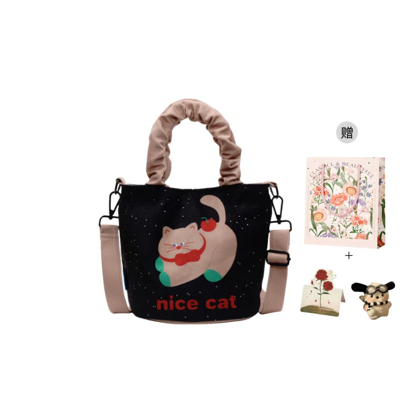 捷朗仕 休闲百搭卡通狗狗 布 手提包 女款 多色