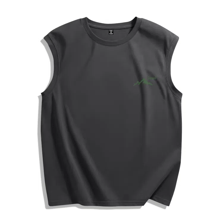 棉致 阳光山脉纯色纯棉简约柔软细腻透气亲肤舒适百搭篮球运动休闲背心 男女同款