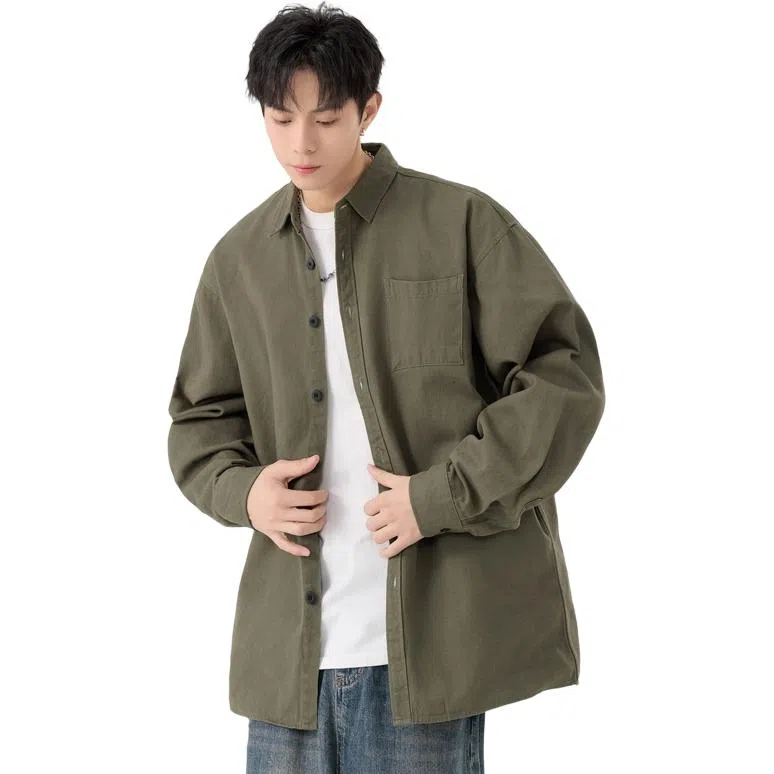 黑马漫画 日系简约百搭潮牌高级感长袖衬衫 男女同款