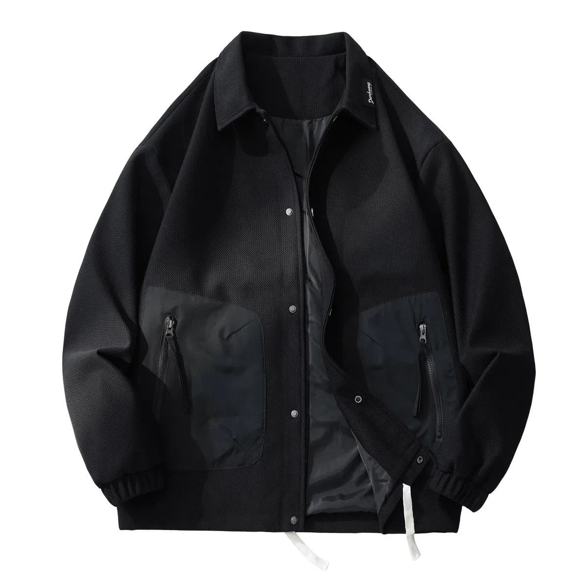 敦煌博物馆 日系学院简约百搭撞色拼接口袋翻领宽松薄款衬衫 男女同款