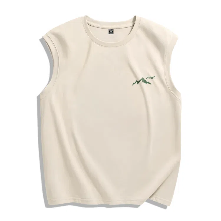 棉致 阳光山脉纯色纯棉简约柔软细腻透气亲肤舒适百搭篮球运动休闲背心 男女同款